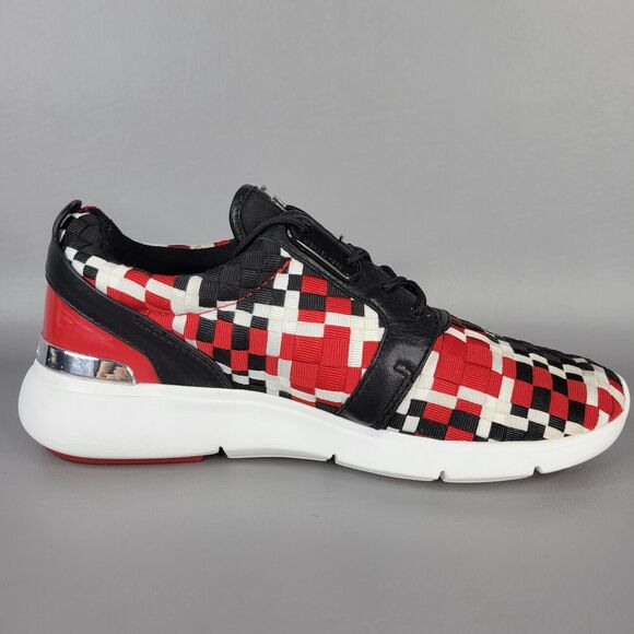 Michael Kors Womens Athletic Shoes Sneaker Woven Lace Up Black Red Size 6.5M - Picture 3 of 13